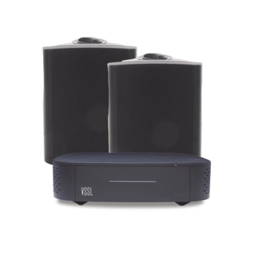 [VSSL_A1X/2OLB] VSSL KIT Amplificador VSSL A1X | 2 Bocinas para Montaje Superficial de 5.25 in de TruAudio Modelo OL5BK | Color Negro IP66