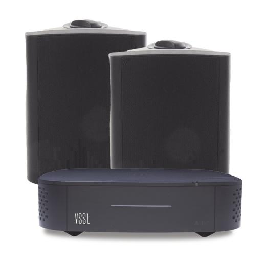 [VSSL_A1X/2OLB] VSSL KIT Amplificador VSSL A1X | 2 Bocinas para Montaje Superficial de 5.25 in de TruAudio Modelo OL5BK | Color Negro IP66