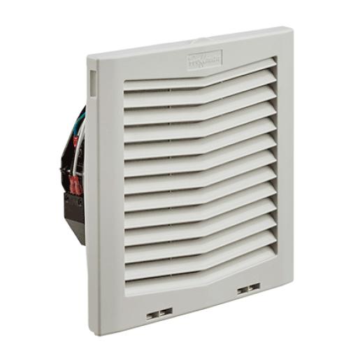 [HOFFMAN_HF1016414] HOFFMAN Ventilador Con Filtro de Montaje Lateral HF10, Con Flujo de Aire de 159 CFM, 115 Vca, Color Gris Claro 