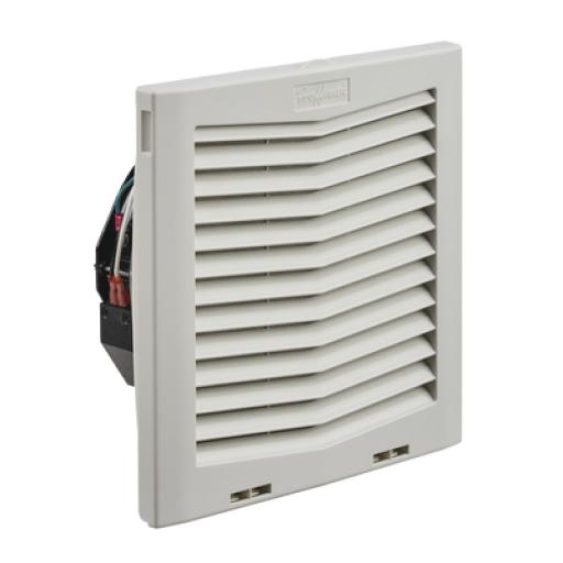 [HOFFMAN_HF1016414] HOFFMAN Ventilador Con Filtro de Montaje Lateral HF10, Con Flujo de Aire de 159 CFM, 115 Vca, Color Gris Claro 