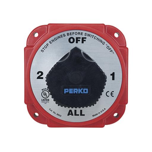 [PERKO_8603DP] PERKO Switch Selector de Batería y Alternador de Servicio Pesado, para Sistemas Eléctricos Marinos