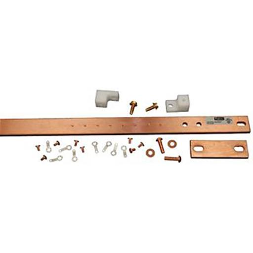 [HOFFMAN_DG19] HOFFMAN Kit de Barra de Tierra Física, Para Rack de 19 in, Fabricada en Aleación de Cobre Electrolítica Resistente