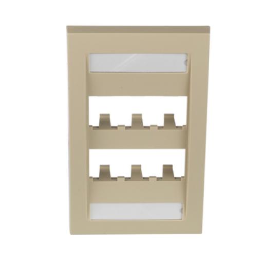 [PANDUIT_CFPE6EIY] Panduit Placa de Pared Vertical Ejecutiva, Salida Para 6 Puertos Mini-Com, Con Espacios Para Etiquetas, Color Marfil