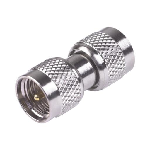 [RFINDUSTRIES_RFU-624] RF Industries Adaptador Barril, de Conectores Mini-UHF Machos, Níquel/ Oro/ Teflón.