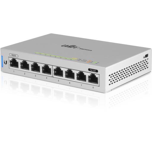[UBIQUITINETWORKS_US-8] Ubiquiti Networks Switch UniFi Administrable capa 2 de 8 Puertos Gigabit (7 Ethernet y 1 PoE Pasivo 48V)
