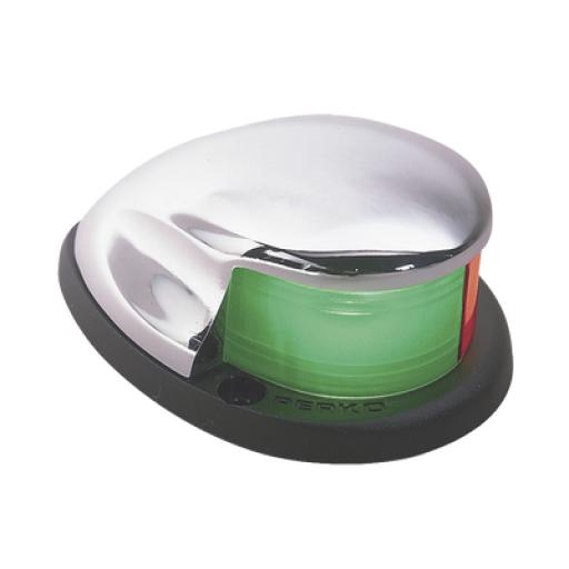 [PERKO_0227-DP0-CHR] PERKO Luz Bi-Color de Montaje Horizontal con Carcasa Cromada para Embarcaciones a Motor Menores de 20 Metros 