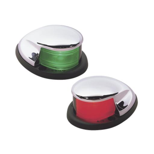 [PERKO_0228-DP0-CHR] PERKO Set de Luces Laterales de Montaje Horizontal con Carcasa Cromada para Embarcaciones a Motor de Menos de 20 Metros 