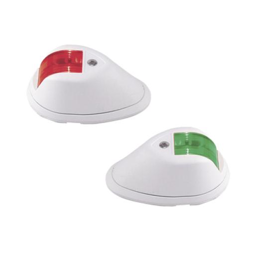 [PERKO_0254-W00-DP1] PERKO Set de Luces de Navegación Verticales Rojo / Verde con Carcasa en Color Blanco para Embarcaciones a Motor de Menos de 20 Metros