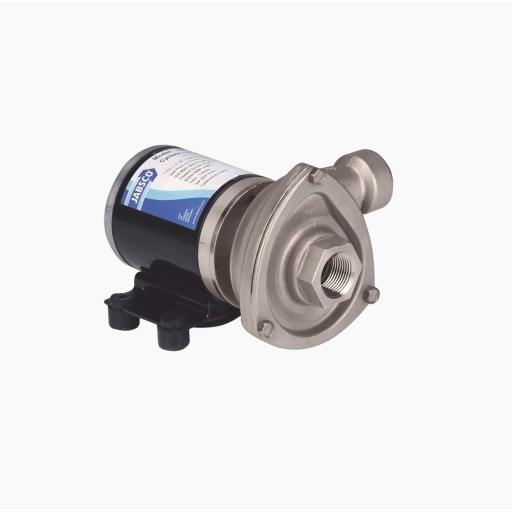 [JABSCO_50840-0012] JABSCO Bomba centrifuga Cyclone de baja presión a 12 Vcd, caudal de hasta 29 GPM, presión máxima de 8.7 psi, en acero inoxidable.
