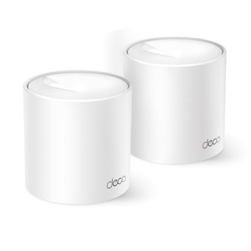 [TPLINK_DECOX10-2PACK] TPLINK Kit 2 Routers Inalámbricos MESH Interior para Hogar / Doble Banda Wi-Fi 6 AX1500 Mbps / 2 Puerto Gigabit WAN/LAN / 2 Antenas Internas / Administración Mediante la App Deco (iOS, Android) / Protección HomeShield