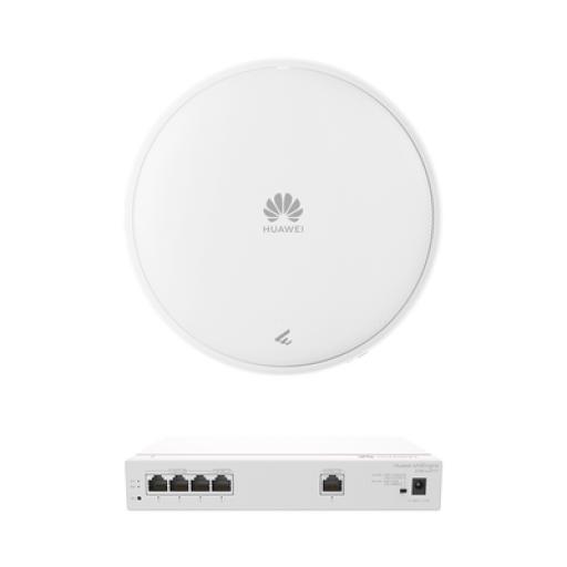 [HUAWEI_KIT380AP371] Huawei Kit de Router Multi-Servicio / 1 puerto 10/100/1000 Mbps(WAN) / 4 puertos 10/100/1000 Mbps(LAN) PoE / 50W + Punto de Acceso Wi-Fi 7 / 3.57 Gbps / MU-MIMO 2x2 (2.4GH y 5GHz) / Smart Antenna más cobertura / Instalación en techo y pared