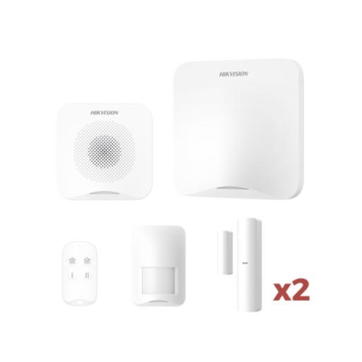 [HIKVISIONDIGITALTECHNOLOGY_AXHOME-KIT-WIFI] Hikvision Digital Technology (AX HOME) KIT de Alarma AX HOME / Incluye: 1 Hub con batería de respaldo / 1 Llavero / 1 PIR / 2 Contactos Magnéticos / 1 Sirena / Wi-Fi / Compatible con Hik-Connect P2P y Hik-Partner PRO