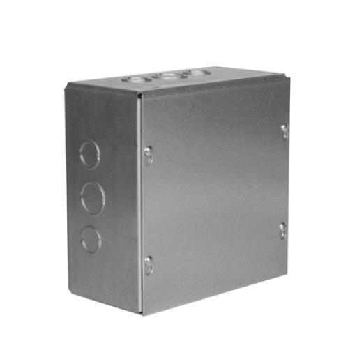 [RACO_HUB-SC-1010-04G] Raco Caja Extra Grande 10" x 10" x 4"/ Profundidad 4"/Entradas Laterales - Finales 2 Entradas de 1/2"- 3/4", 1 Entrada de 3/4" - 1" y 2 Entradas de 1"- 1 1/4" / Incluye tapa.