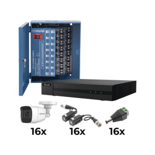 [EPCOMPROFESSIONAL_KESTX8T16BGP/A] EPCOM PROFESSIONAL KIT TurboHD 1080p / DVR 16 Canales / 16 Cámaras Bala Policarbonato con Microfono (exterior 2.8 mm) / Transceptores / Conectores / Fuente de Poder Profesional