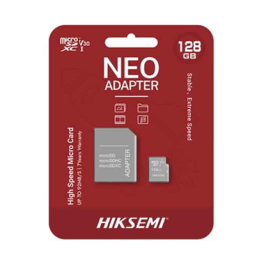 [HIKSEMIBYHIKVISION_HS-TF-C1/128G/NEO/A] HIKSEMI by HIKVISION Memoria microSD con Adaptador Ideal para Celular o Tablet / 128 GB / Multipropósito / Clase 10 / 92 MB/s Lectura / 50 MB/s Escritura