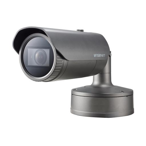 [HANWHA_XNO-8080R] Hanwha Cámara IP Tipo Bala IP de 5MP, Antivandálica, Lente Motorizado de 3,7 a 9,4 mm, Soporta Memoria SD, Día/Noche (ICR) y WDR (120 dB)