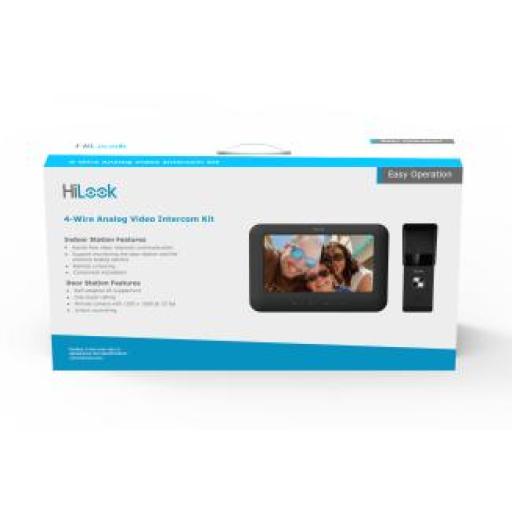 [HIKVISIONDIGITALTECHNOLOGY_VI-K13P] Hikvision Digital Technology Kit de Videoportero Analógico con Pantalla LCD a Color de 7" / Frente de Calle para Exterior IP65 / Salida de Relevador 