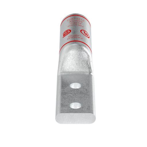 [PANDUIT_LAB750-12-24R] Panduit Terminal Conector de Compresión Bimetálica Pan-Lug™ 750 KCMIL, Aluminio Base con Recubrimiento Estañado, y dos Orificios de 1/2". Tambor con Compuesto que Inhibe el Óxido