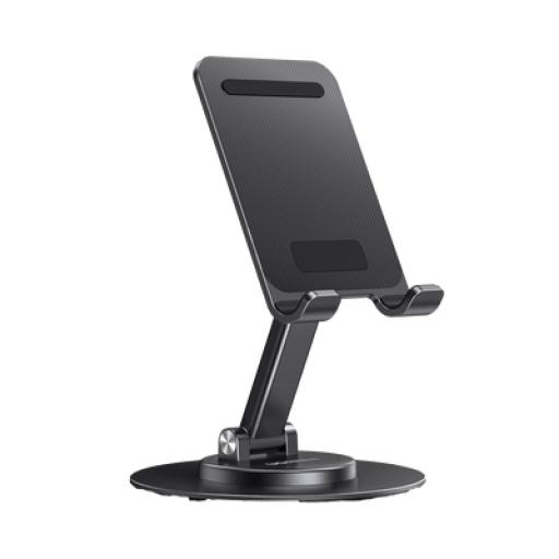 [UGREEN_35152] Ugreen Soporte para Teléfono Celular Giratorio | 360° de Rotación | Angulo Ajustable | Altura Ajustable 17-20cm  | Antideslizante | Ejes Giratorios de Alta Precisión| Plegable | Aluminio | Color Gris