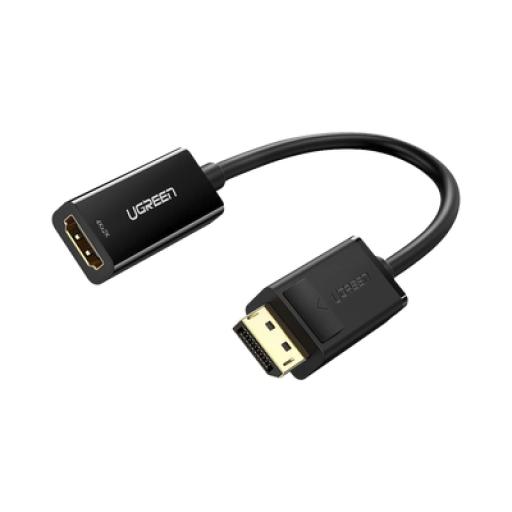 [UGREEN_40363] Ugreen Convertidor DisplayPort a HDMI 4K| 3D | HDR | Blindaje interno | Botón Liberador | Carcasa de ABS | Plug & Play | CE, FCC, RoHS | Cable de 25 cm.