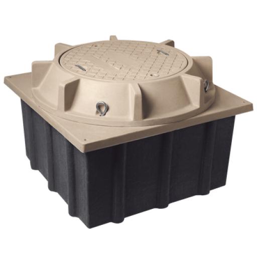 [LINKEDPROBYEPCOM_LP-MMH-4X4X2] LINKEDPRO BY EPCOM Registro Mini Manhole con tapa de concreto polimérico 4 ft x 4 ft x 2 ft