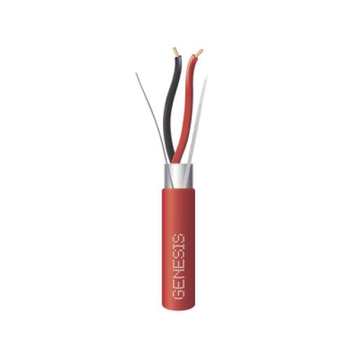 [GENESIS_44021104] GENESIS Bobina de 305 Metros de Alambre / 2 x 18 AWG / BLINDADO / Tipo FPLR / Color Rojo / Para Aplicaciones en Sistemas de Detección de Incendio y Sistemas de Evacuación