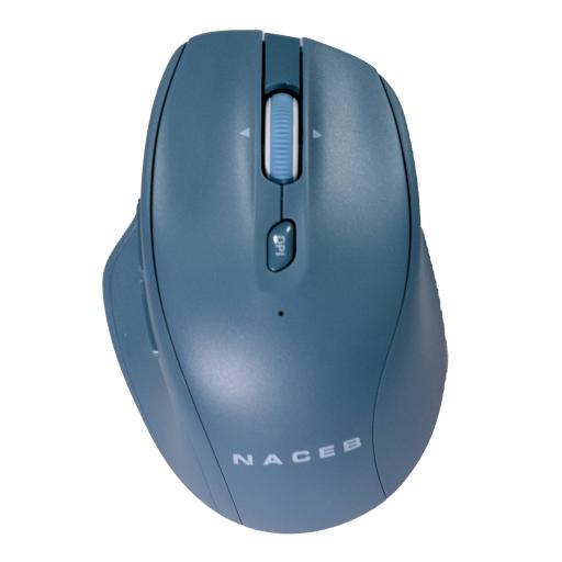 [NACEBTECHNOLOGY_NA-0139A] MOUSE INALAMBRICO NACEB (NA-0139A) DUAL MODE, USB 2.4, BLUETOOTH, 1600DPI, 5*BOTONES+RUEDA, AZUL