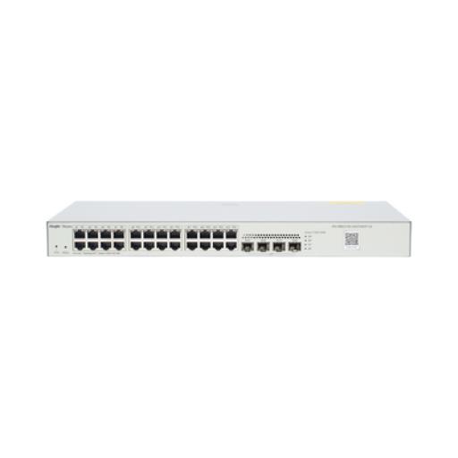 [RUIJIE_RG-NBS3100-24GT4SFP-V2] RUIJIE Switch Administrable L2, 24 Puertos Eth 1G, 4 puertos SFP 1G, Administración Remota en la Nube.
