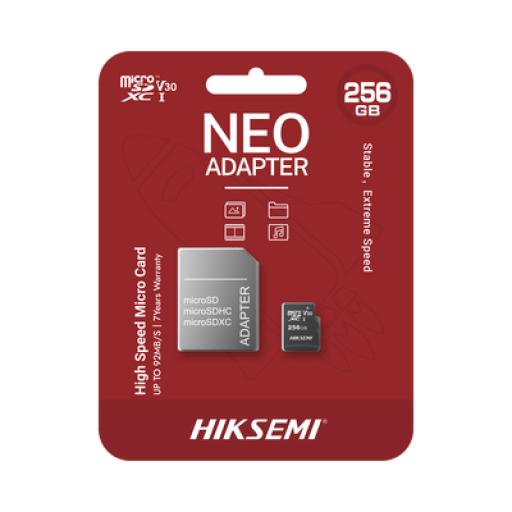 [HIKSEMIBYHIKVISION_HS-TF-C1/256G/NEO/A] HIKSEMI by HIKVISION Memoria microSD con Adaptador Ideal para Celular o Tablet / 256 GB / Multipropósito