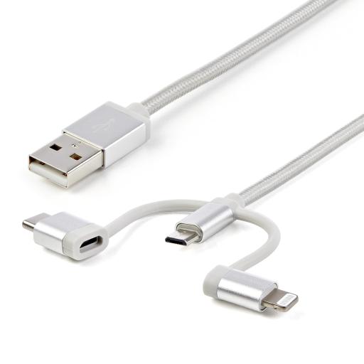 [STARTECH.COM_LTCUB6GR] StarTech.com 1.8M LIGHTNING/USB-C/MICRO-USB USB CHARGING CABLE