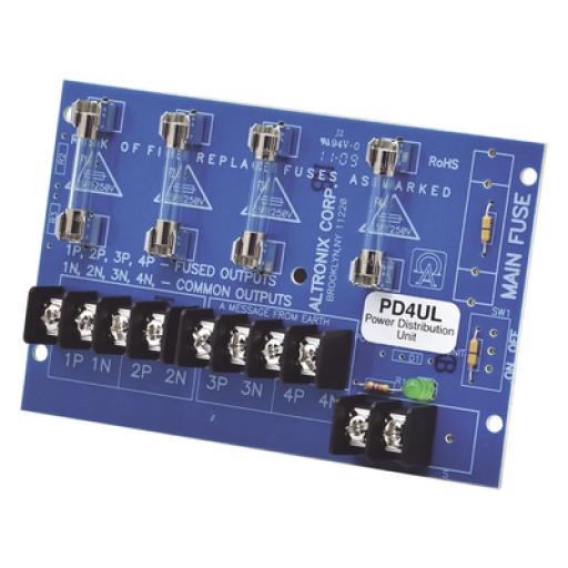 [ALTRONIX_PD4UL] Altronix Módulo de distribución  / 4 entradas de 12 o 24 Vcc hasta 10 A o 24 o 28 Vca hasta 12 A / 4 Salidas  