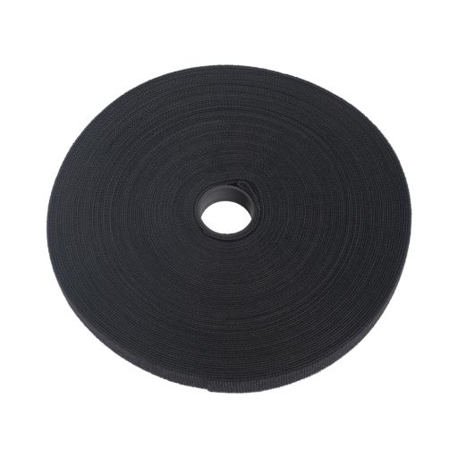 [PRECISION_PST-C05-001-BK] Precision Cinta Autoadherente / de Contacto de Color Negro, Espalda con Espalda (Gancho y Bucle) de 1.6 cm x 25 metros.