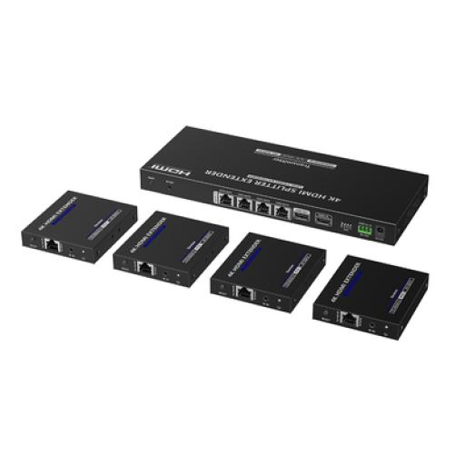 [EPCOM_TT-824N] Epcom Kit Divisor y Extensor HDMI / Divide 1 Fuente HDMI a 4 Pantallas / Extiende la señal HDMI hasta 70 m / Resolución 4K @ 60 Hz/ Cat 6/6a/7 / IPCOLOR / CERO LATENCIA / Uso 24/7 / Puerto S/PDIF / EDID / RS232 / Salida Loop / Alimente solo el Tx 