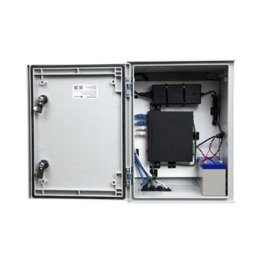 [PRECISION_PST-UPS-BAT1] Precision KIT de Gabinete de Poliéster (300 x 400 x 200 mm) + Controlador de Carga con Switch PoE (5) + Batería de 12V 7Ah