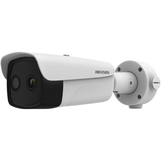 [HIKVISIONDIGITALTECHNOLOGY_DS-2TD2637-35/QY(B)] Hikvision Digital Technology Bala IP Dual / Térmica 35 mm (384 X 288 ) / Óptico 15 mm (4 Megapixel) / 100 mts IR / IP66 / PoE / Termométrica / Detección de Temperatura / MicroSD