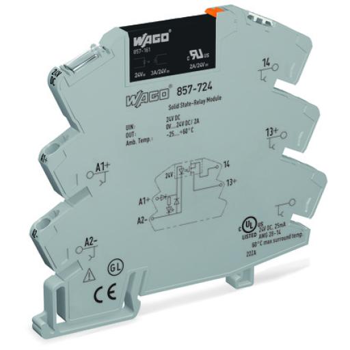 [WAGO_857-724] WAGO RELE ESTADO SOLIDO 24 VCC;RANGO DE TENSION DE SALIDA 0…24 VDC CORRIENTE PERMANENTE LIMITE 3 A
