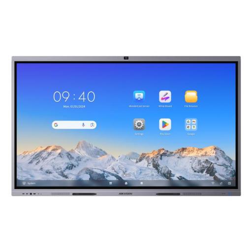 [HIKVISIONDIGITALTECHNOLOGY_DS-D5C86RB/B(EDLA)] Hikvision Digital Technology Pantalla Interactiva Touch de 86" Android 13 (Actualizable a Android 14) / Certificado EDLA / Cámara Web 8 MP / Resolución 4K / Bocinas Integradas / Entradas HDMI y VGA / Incluye 2 Lápices para Escribir