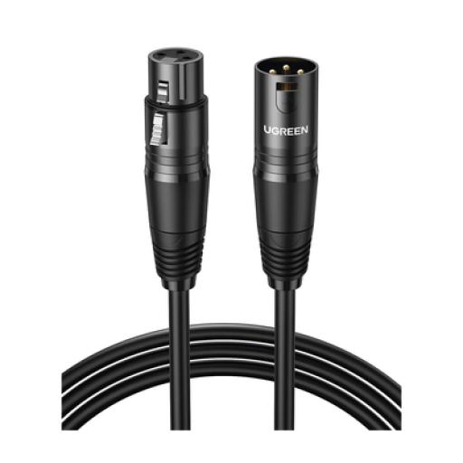[UGREEN_20716] Ugreen Cable para Micrófono XLR Tipo Canon Macho a Hembra | 15 Metros | Plug & Play | Anti interferencias | Triple Blindaje | Alta Calidad | Color Negro.