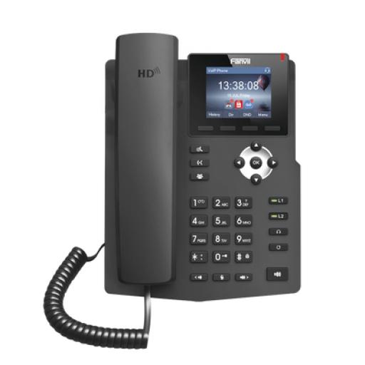 [FANVIL_X3SP] Fanvil Teléfono IP empresarial para 2 lineas SIP con pantalla LCD de 2.4 Pulgadas a color y conferencia de 3 vías, PoE
