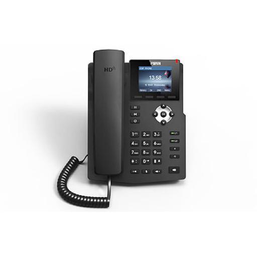 [FANVIL_X3SP] Fanvil Teléfono IP empresarial para 2 lineas SIP con pantalla LCD de 2.4 Pulgadas a color y conferencia de 3 vías, PoE