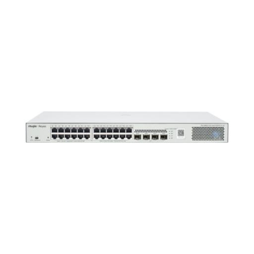 [RUIJIE_RG-NBS3100-24GT4SFP-P-V2] RUIJIE Switch Administrable L2 PoE+ hasta 370W, 24 Puertos Eth 1G, 4 puertos SFP 1G, Administración Remota en la Nube.