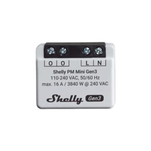 [SHELLY_SHELLYPMMINIGEN3] SHELLY Mini Interruptor inteligente con Wi-Fi, medición de consumo, 1 canal 8A, compatible con asistentes de voz Alexa y GoogleHome