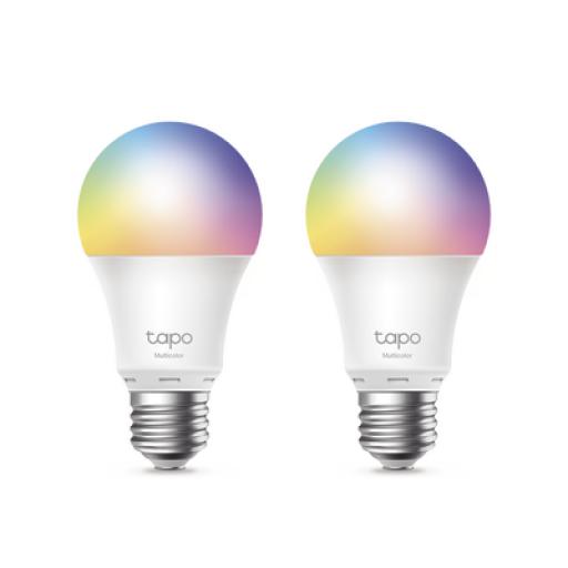 [TPLINK_TAPOL530E2PACK] TPLINK Kit 2 Focos WIFI Multicolor, Intensidad y Color Regulables, Comandos de Voz Mediante Amazon Alexa/Google Assisten