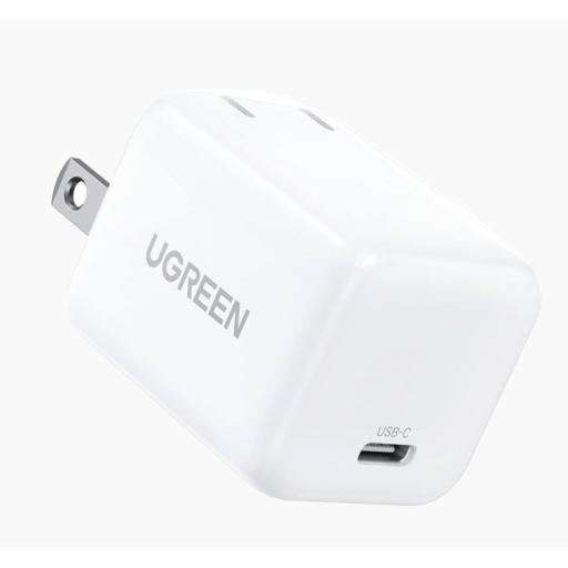 [UGREEN_15328] Ugreen Cargador Mini de 20W Serie Nexode | 1 USB-C | Carga Rápida | Tecnología GaN II | PD3.0/QC4.0/QC3.0/ QC2.0 /QC1.0 AFC, FCP, BC1.2, Apple/Samsung | Carga Inteligente | Múltiple Protección | Color Blanco.