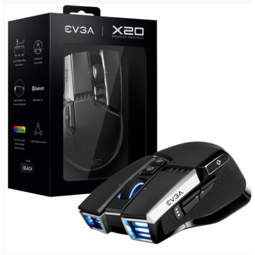 [ADATA_903-T1-20BK-KR] ADATA MOUSE EVGA GAMING X20 WIRELESS PERSONALIZABLE NEGRO 16000 PP