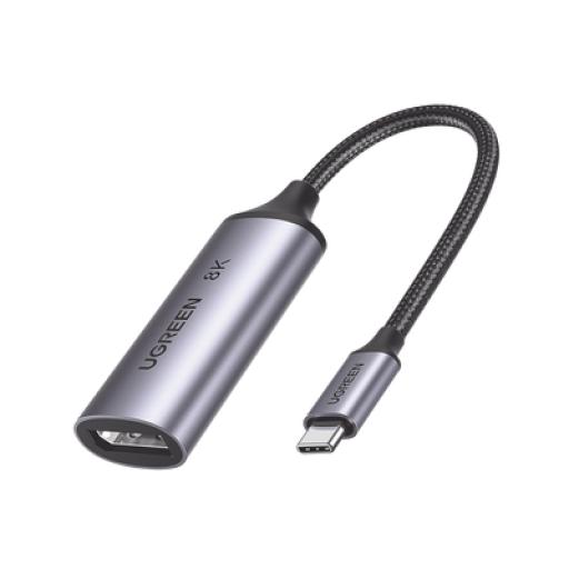 [UGREEN_15575] Ugreen Cable Adaptador USB-C a DP 1.4 |  8K@60Hz | 4K@240Hz | Compatible con Thunderbolt 3 & 4 | HDR | eARC | DTS |  Dolby | 3D | ALLM | VRR | Admite Multi-Stream (MST) | Longitud del cable 10cm | Caja de Aluminio.