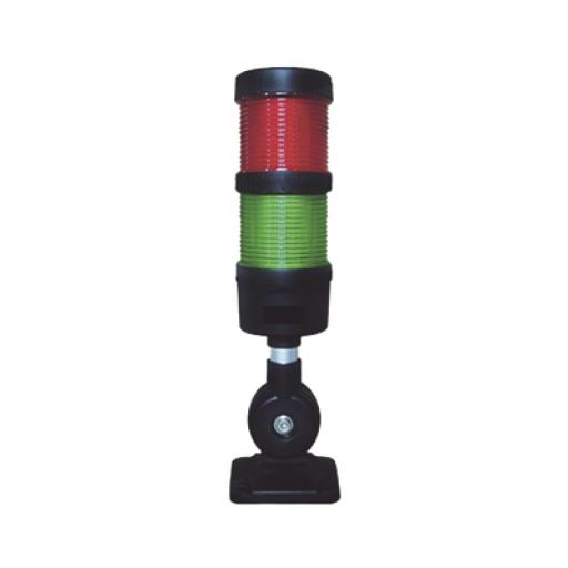 [EPCOMINDUSTRIALSIGNALING_EI-2-RG-110240] EPCOM INDUSTRIAL SIGNALING Torre LED Indicadora de estado de 2 niveles color Rojo y Verde, con Buzzer integrado a 85 dB,  a 110-240 VCA con Montaje incluido de 60 mm de diámetro