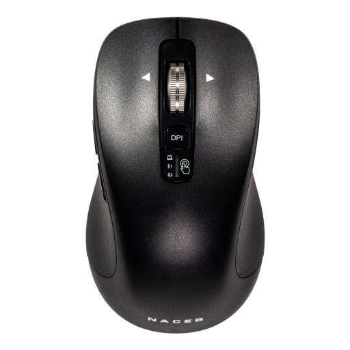 [NACEBTECHNOLOGY_NA-0132] MOUSE INALAMBRICO NACEB (NA-0132) CONFORT NEGRO, USB, BLUETOOTH, 3200DPI, SCROLL INFINITO/HORIZONTAL