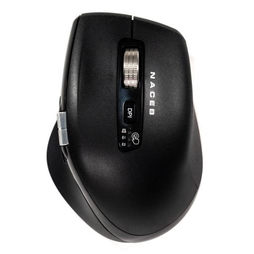 [NACEBTECHNOLOGY_NA-0133] MOUSE INALAMBRICO NACEB (NA-0133) DOBLE SCROLL, USB, BLUETOOTH, 3200DPI, 5*BOTONES+RUEDA, NEGRO