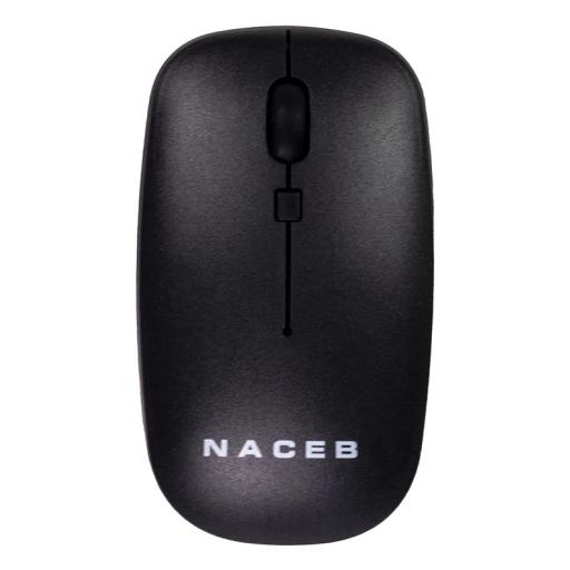 [NACEBTECHNOLOGY_NA-0136N] MOUSE INALAMBRICO NACEB (NA-0136N) SLIM, USB 2.4, 1600DPI, 3*BOTONES+RUEDA, NEGRO